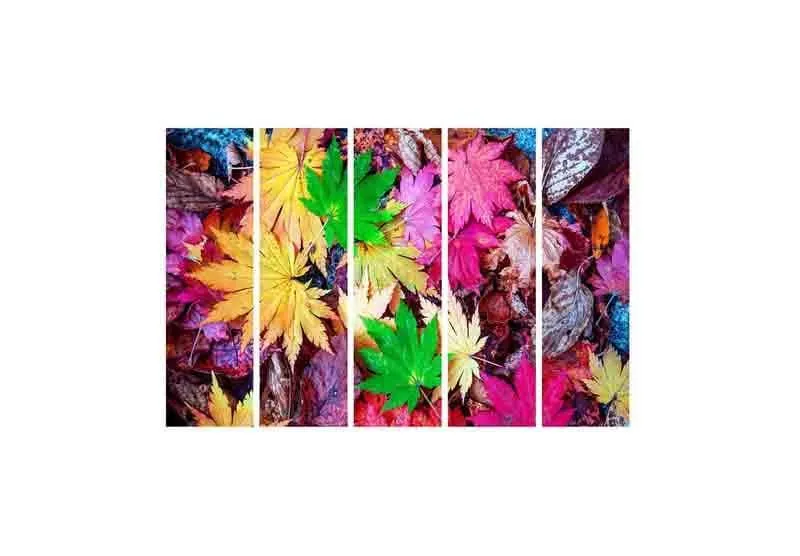 Kaleidoscopic Leaves Wall Art - Five Piece Set media 4