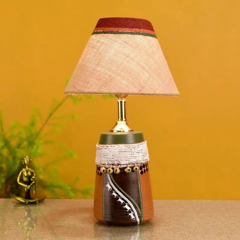 Lina Hand Knitted Wooden Table Lamp - Multicolor media 3
