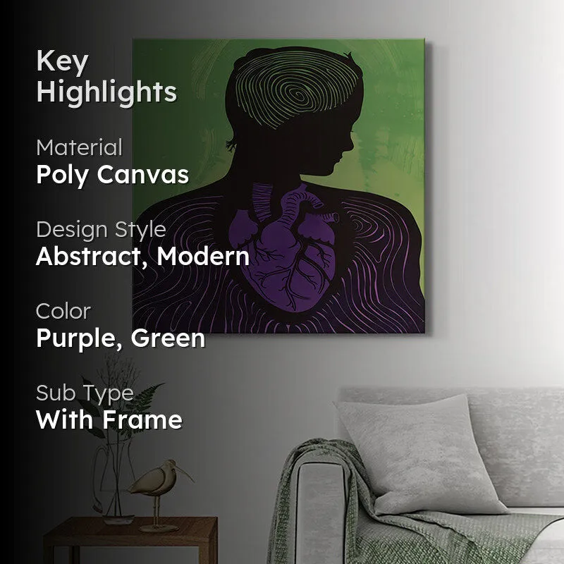 Heart and Female Purple Silhouette Wall Painting media 2