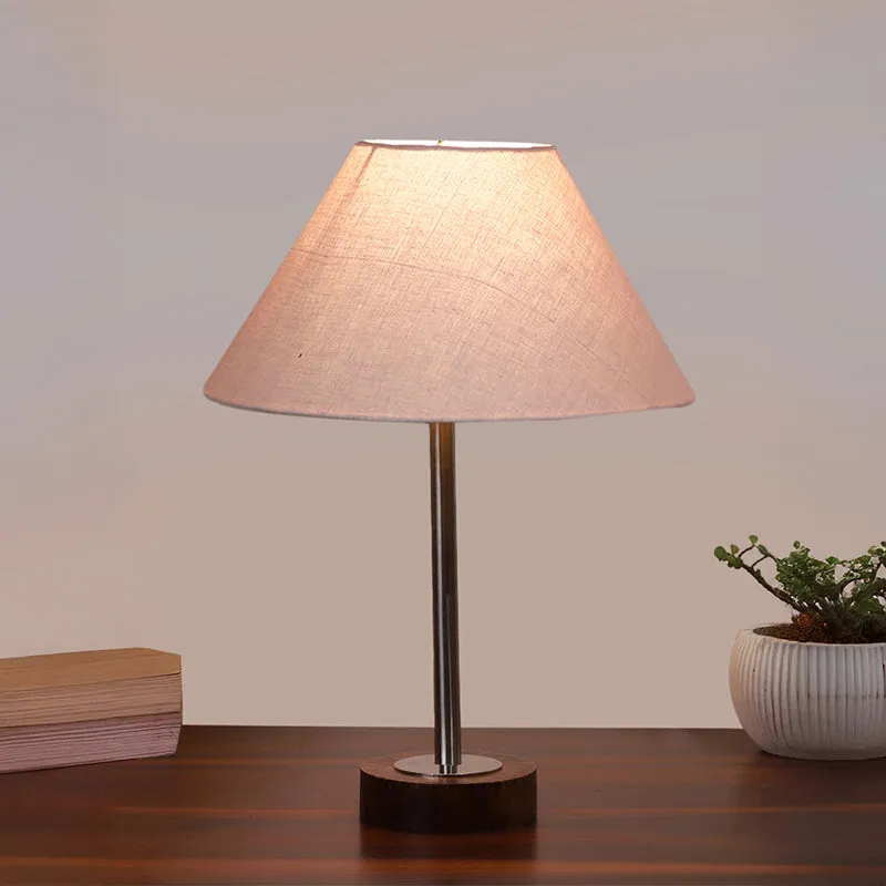 Cotin II Rodin Wooden Table Lamp - Grey,Silver,Brown media 2