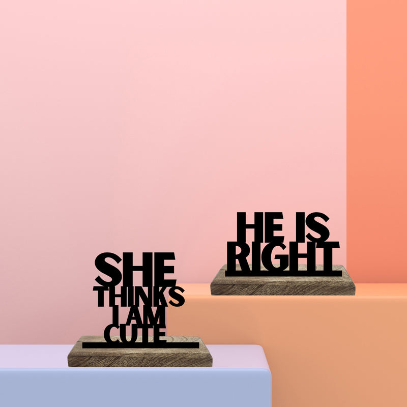 He Is Right Typography Showpiece - Set Of Two