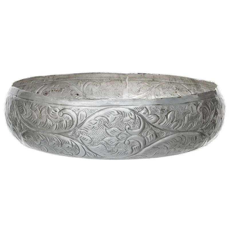 Royal Etched Metal Urli - Silver media 4