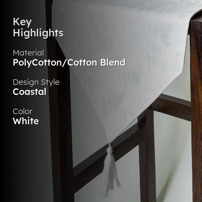Ketty Jacquard Table Runner - White media 2