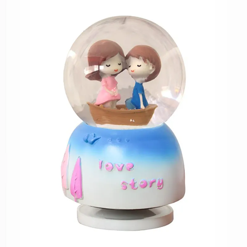 Frosty Romance Glass Snow Globe Showpiece media 3