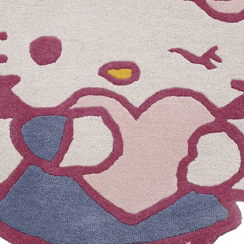Hello Kitty Wool Carpet - White,Pink media 4