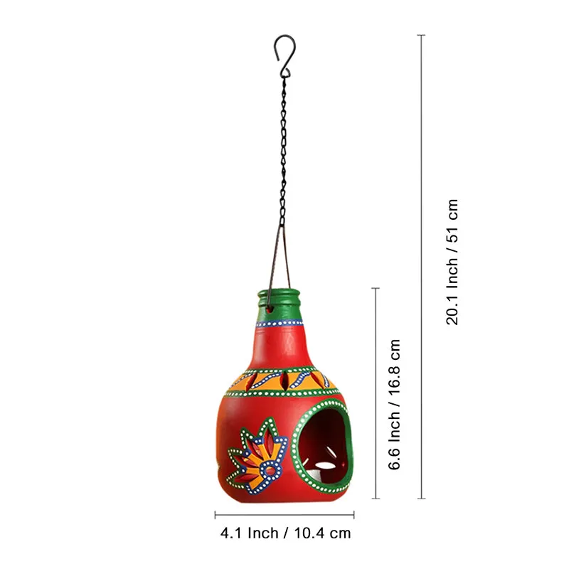 Pradeepam Terracotta Tea Light Holder - Red media 5