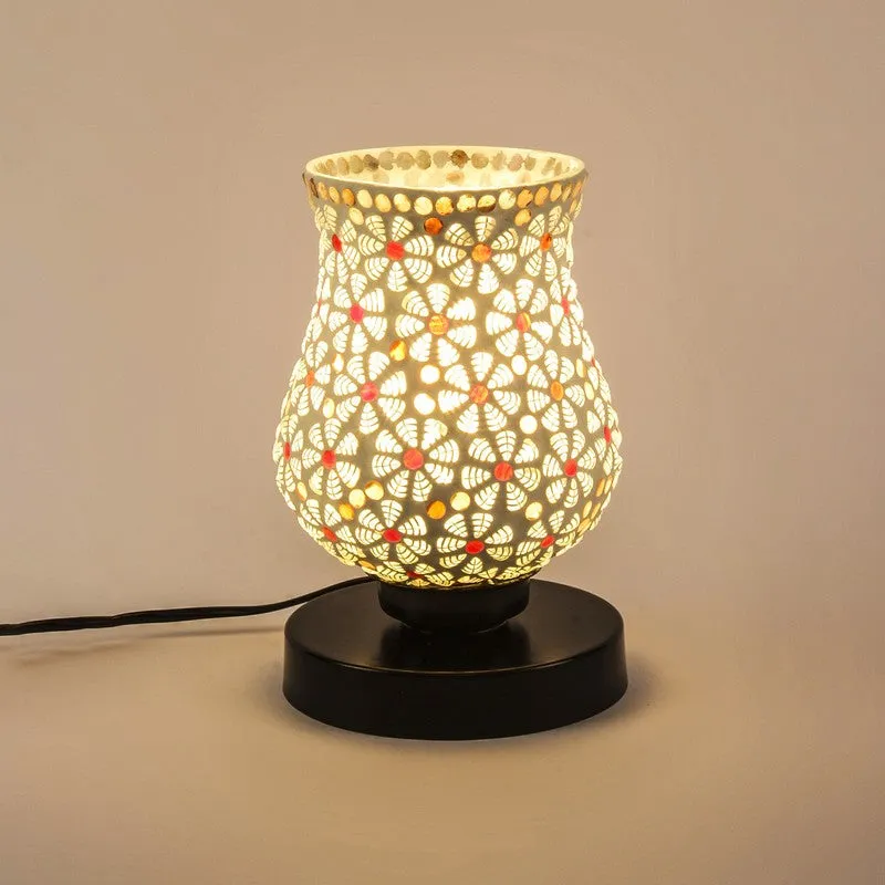 Emberora Mosaic Glass Table Lamp With Wooden Base - Multicolor media 6