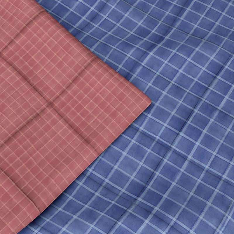 Nautica Lattice Haven Reversible Comforter (Blue,Red) - 130 GSM media 5