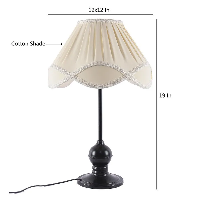 Flamestrae Cotton Table Lamp With Iron Base - Ivory media 8