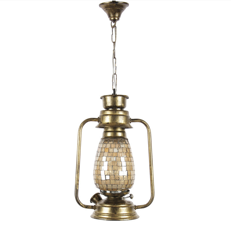 Avina Mosaic Lantern Glass Ceiling Lamp - Metallic media 5