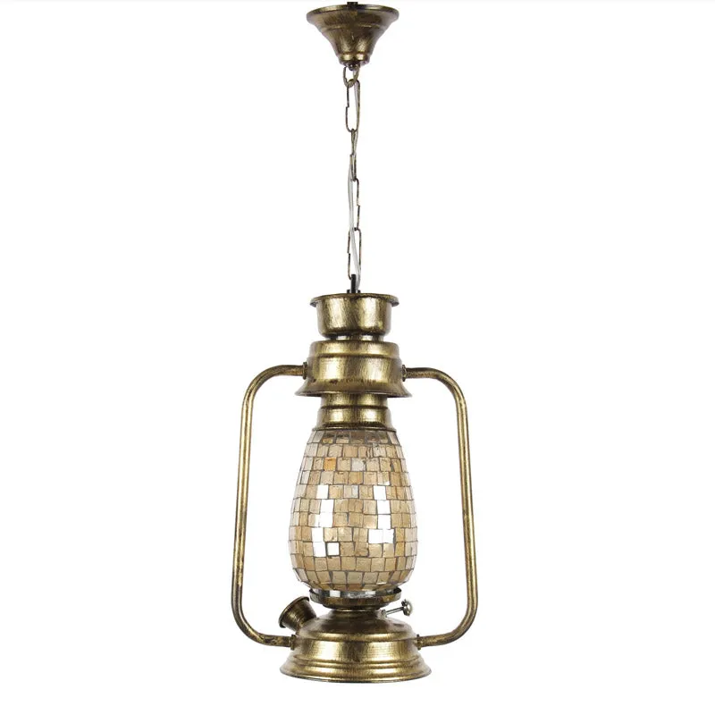 Avina Mosaic Lantern Glass Ceiling Lamp - Metallic media 5