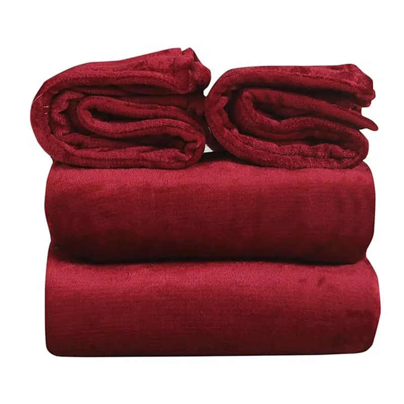 Sarva Solid Cotton Flannel Bedsheet (Maroon) - 190 GSM media 6
