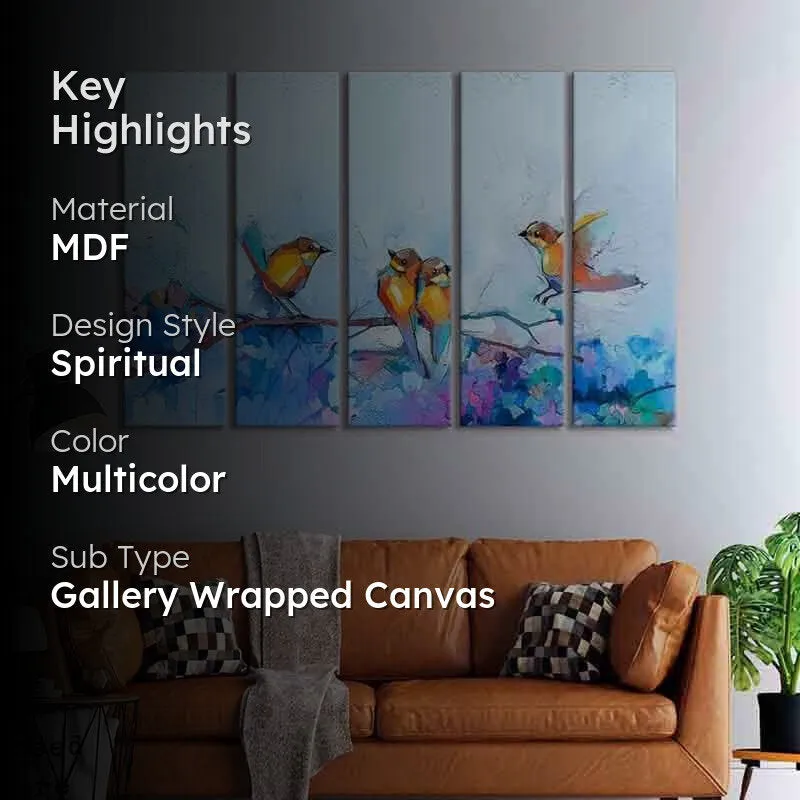 Bird Flock Wall Art - Five Piece Set media 2