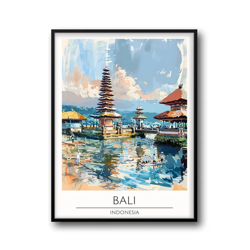 Vintage Bali Framed Canvas Wall Painting media 5