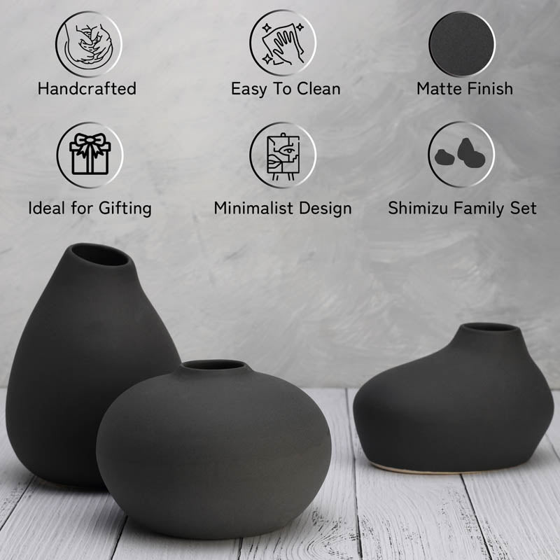 Raven Vases (Black) - Set Of Three media 5