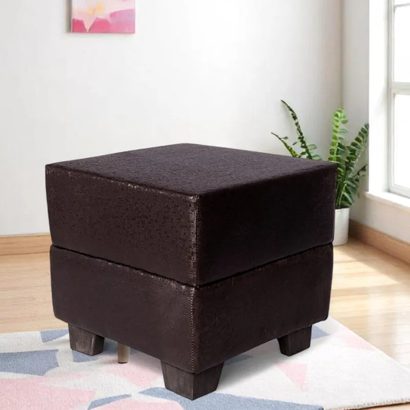 Krixon Pine Wood Pouffe - Dark Brown media 1