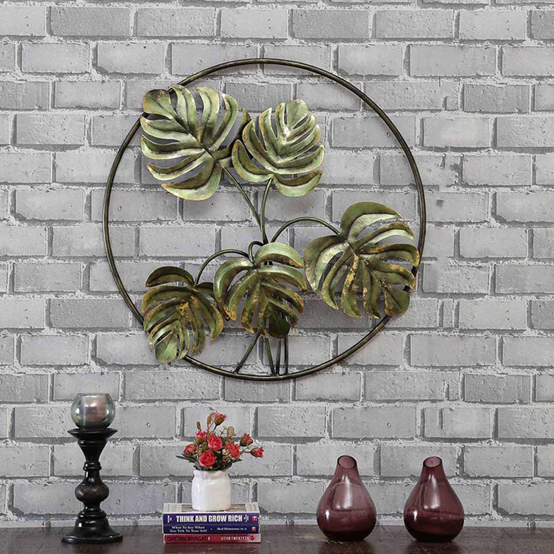 Carved Monstera Iron Wall Accent