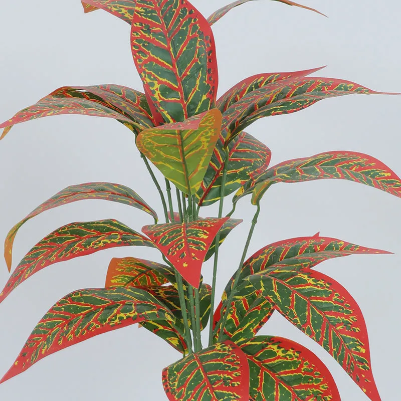 Amazonia Artificial Red Croton Plant With Black Plastic Pot - 2.3 Feet media 5