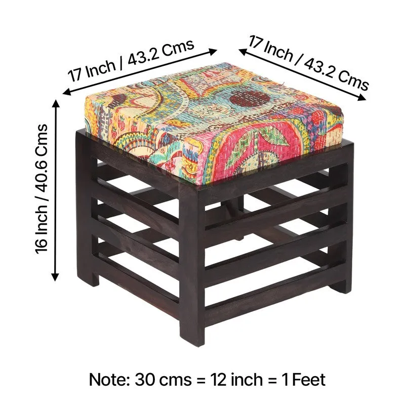Vexon Sheesham Wooden Bench with Cushions (Multicolor) - Four Piece Set media 11