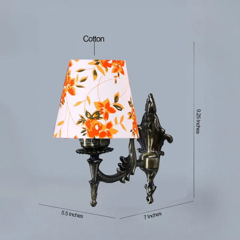 Vista Edrel Ibis Flora Conical Fabric & Metal Wall Lamp media 4