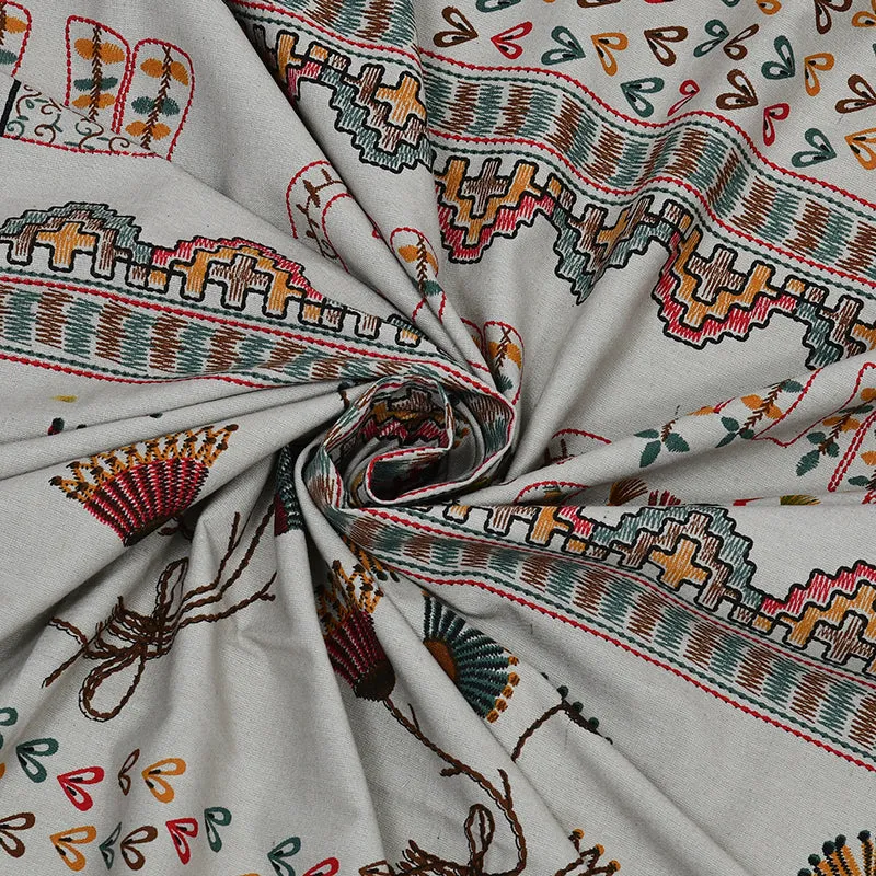 Aashvi Ethnic Cotton Bedsheet (Grey) - 180 TC media 6