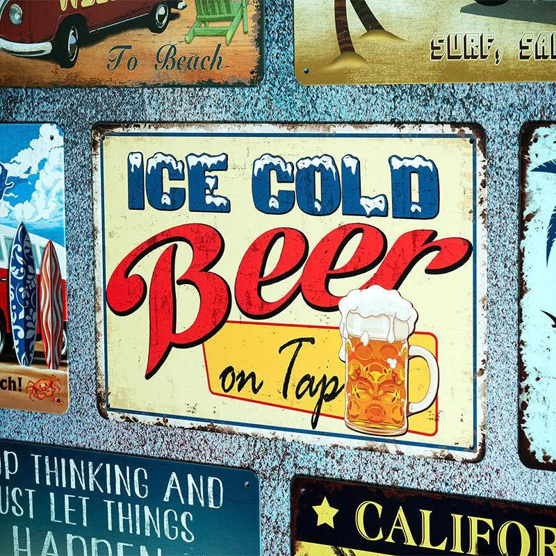 Beer On Tap Retro Metal Wall Accent media 1