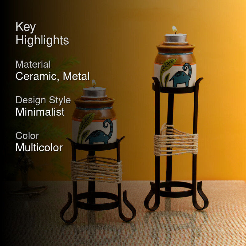 Hima Tealight Candle Holder With Jar media 2