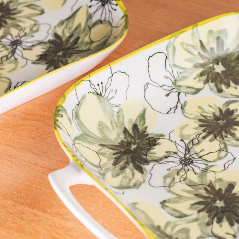 Golden Leaf Porcelain Platter - Set Of Two media 4