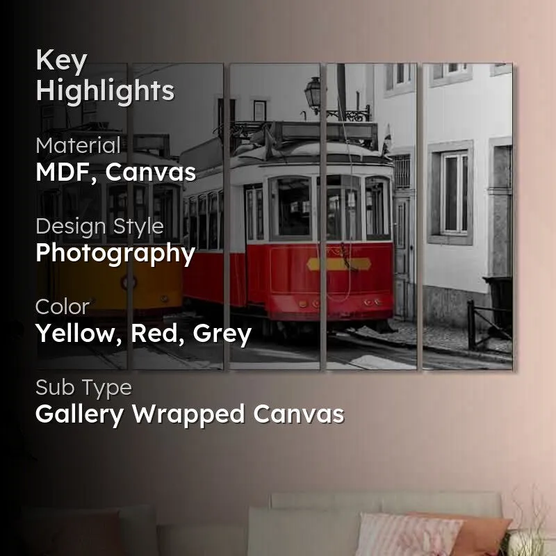 Modern Rail Canvas Wall Art - Five Piece Set media 2