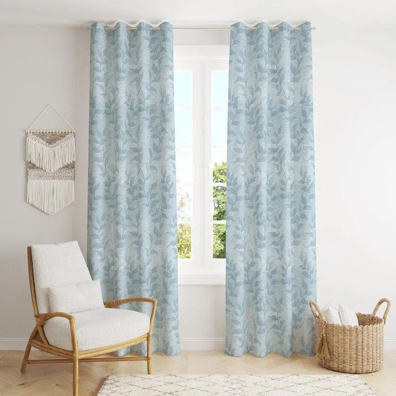 Noor Jacquard Polycotton Curtain - Turquoise media 1