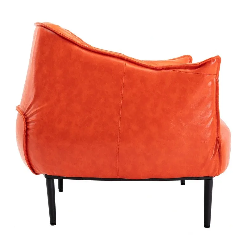 Elvora Neem Wood Accent Chair - Orange media 7