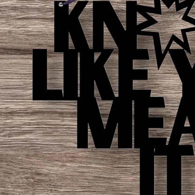 Knock Like You Mean It Typography Mild Steel Wall Accent media 4