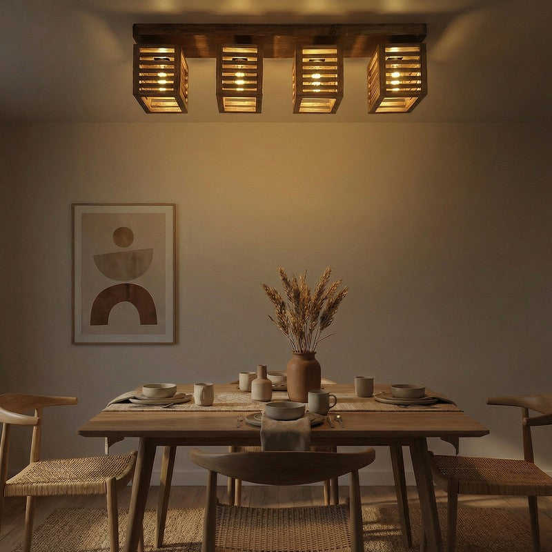 TetraNest Wooden Ceiling Lamp - Brown