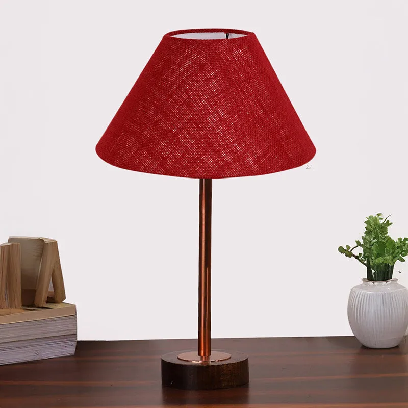 Sienna II Rodin Wooden Table Lamp - Maroon,Copper,Brown media 3