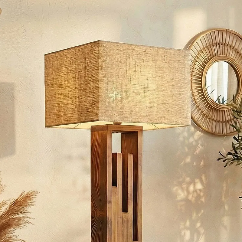 Kyrra Wooden and Jute Floor Lamp media 4