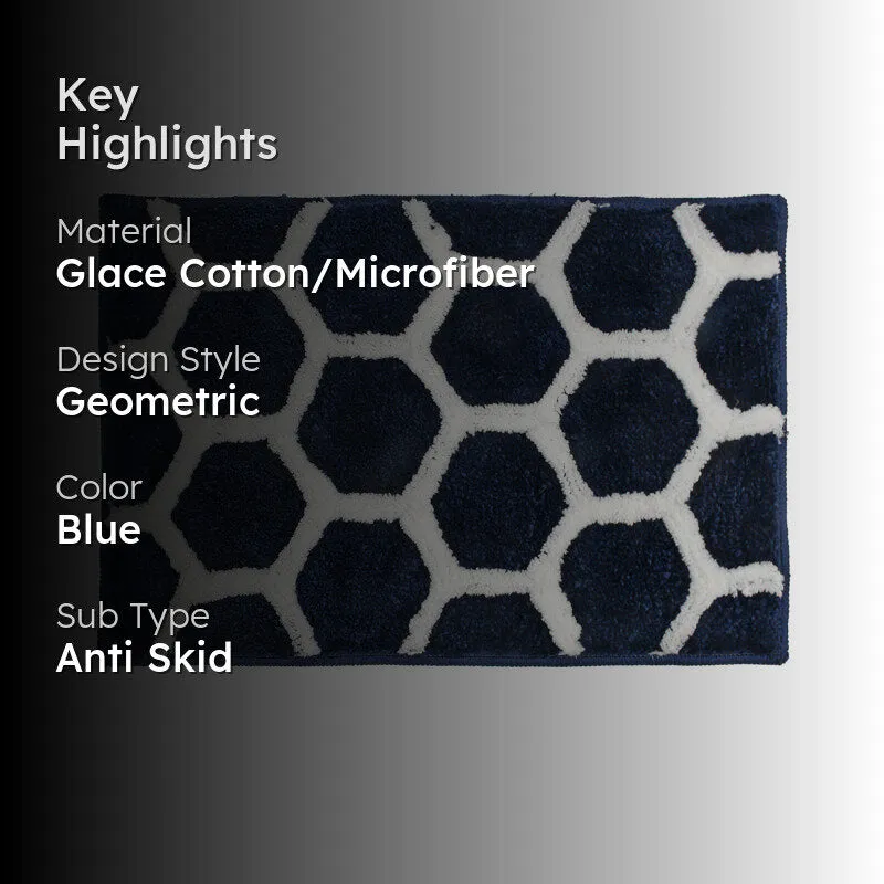 Trevona Cotton Bath Mat - Navy Blue media 2