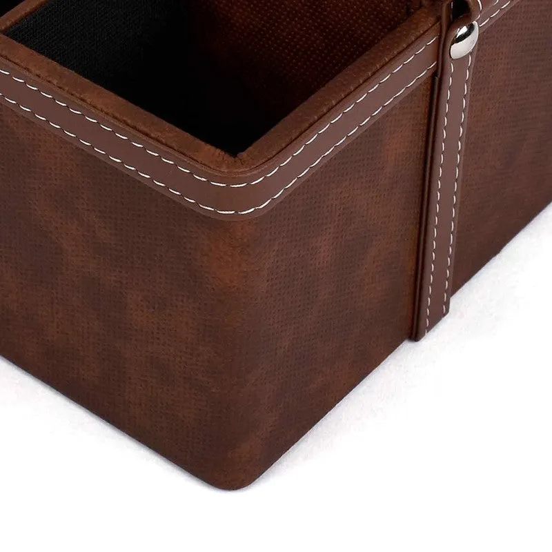 Ember Dote Leatherette Desk  Organiser -Brown media 6