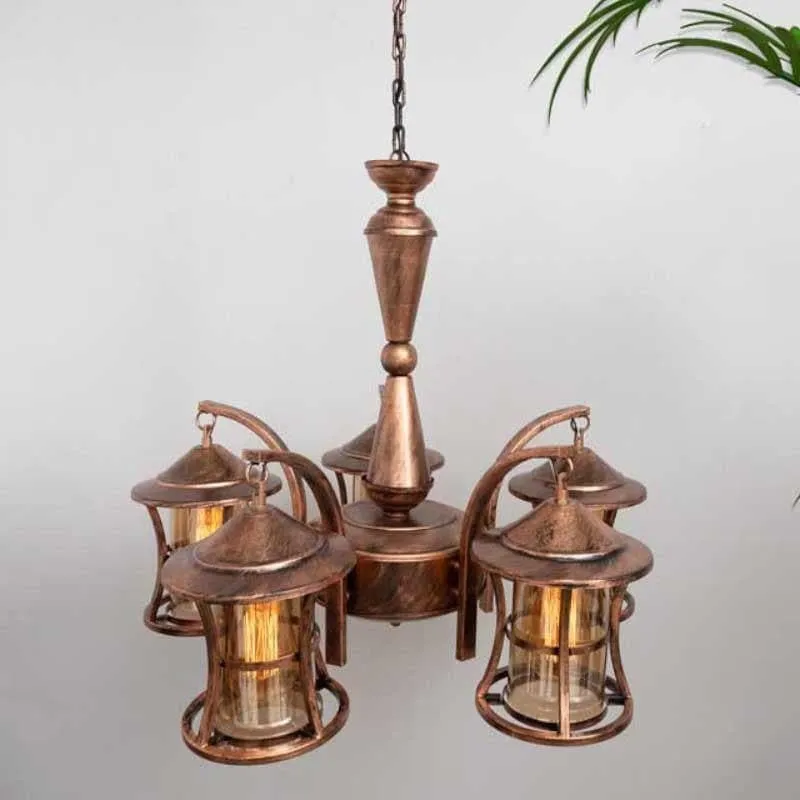 Industrial Edison Chandelier - 5 Lights media 3