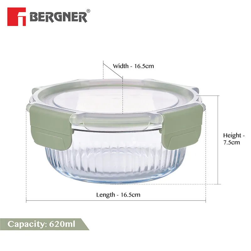 Bergner Seal Tiff Airtight Glass Tiffin Box (Green) - 620 mL media 8