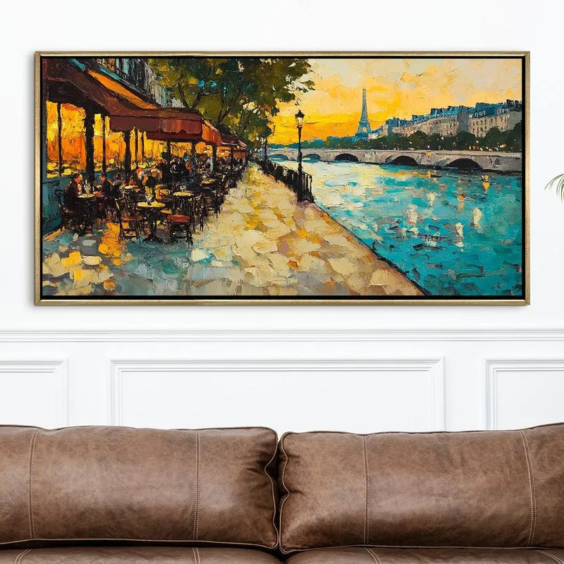 Azure Horizon Wall Painting With Frame media 4