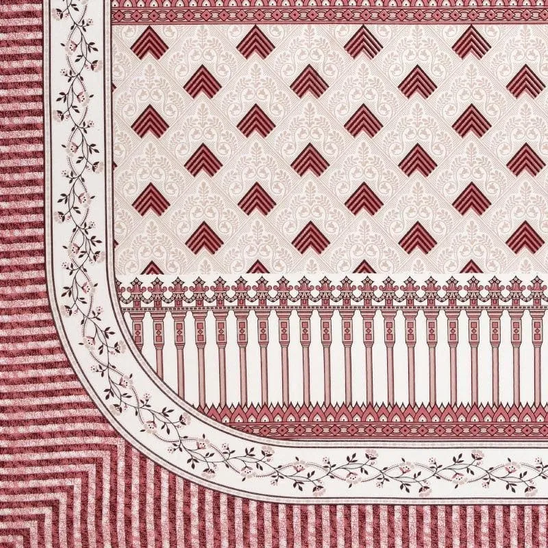 Lux-Raven Cotton Bedsheet (Maroon) - 260 TC media 4