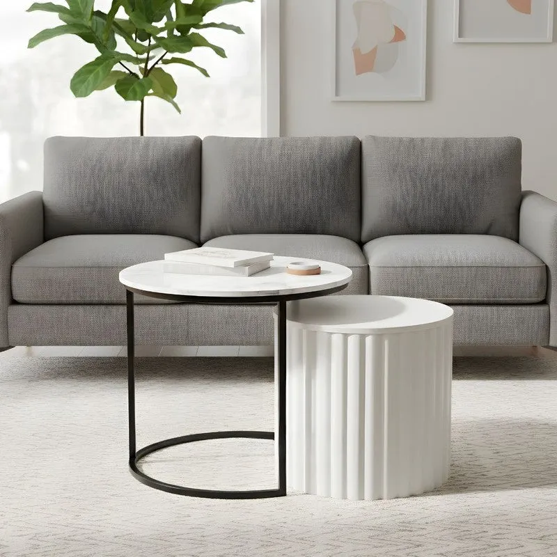 Elvora Center Table (White & Black) - Set Of Two media 3