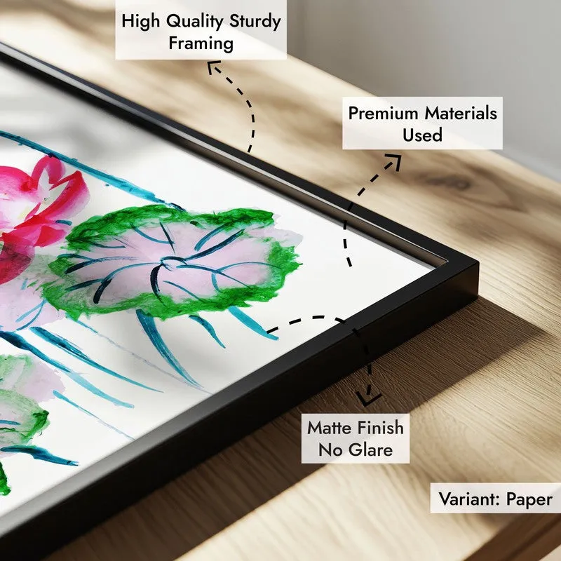 Lotus & Buds Archival Paper Wall Art With Frame media 8