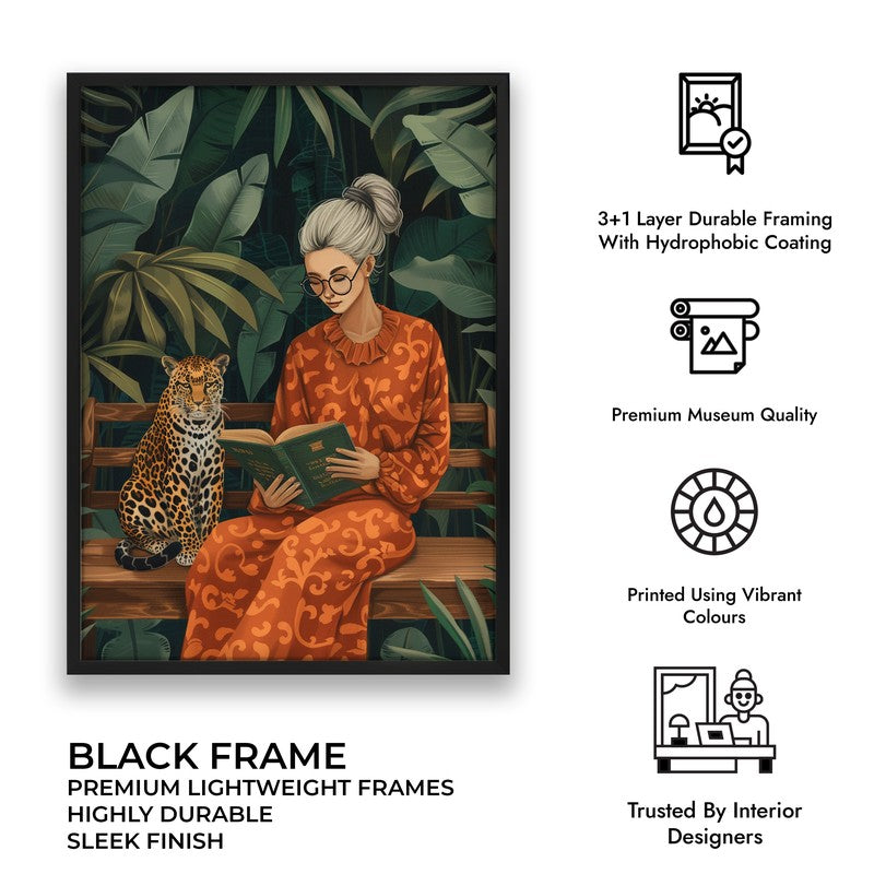 Story In Savanna Canvas Wall Painting - Black Frame media 9