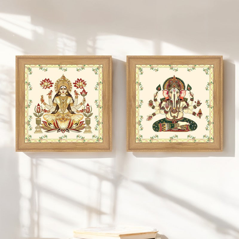 Shri Mahalaxmi Vinayaka Wall Art - Set Of Two media 4