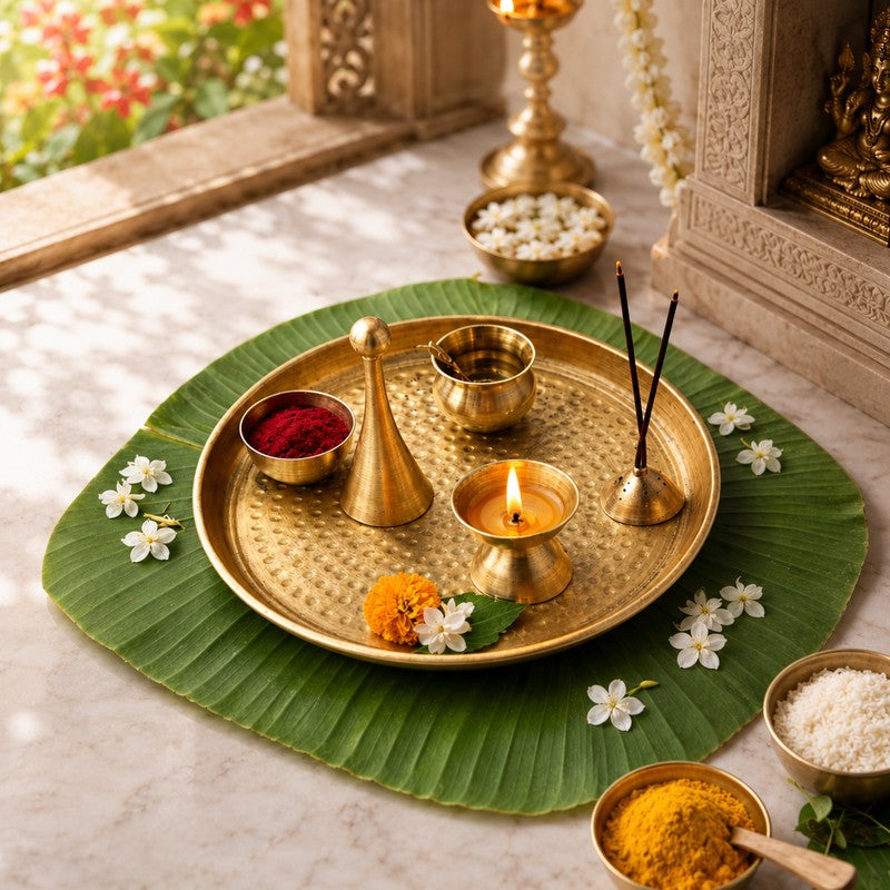 Swarn Aarati Brass Puja Thali