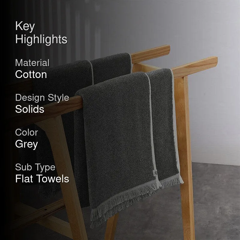Melange Terry Cotton Bath Towel - Dark Grey media 2