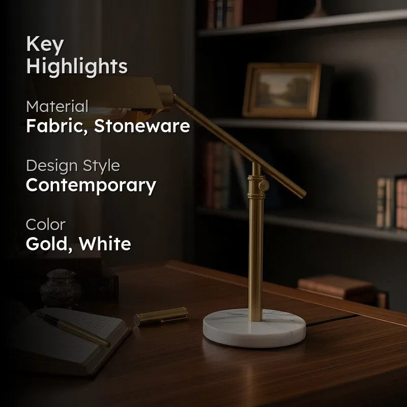 AarviDecor Jasper Designer Metal Table Lamp - Gold media 2