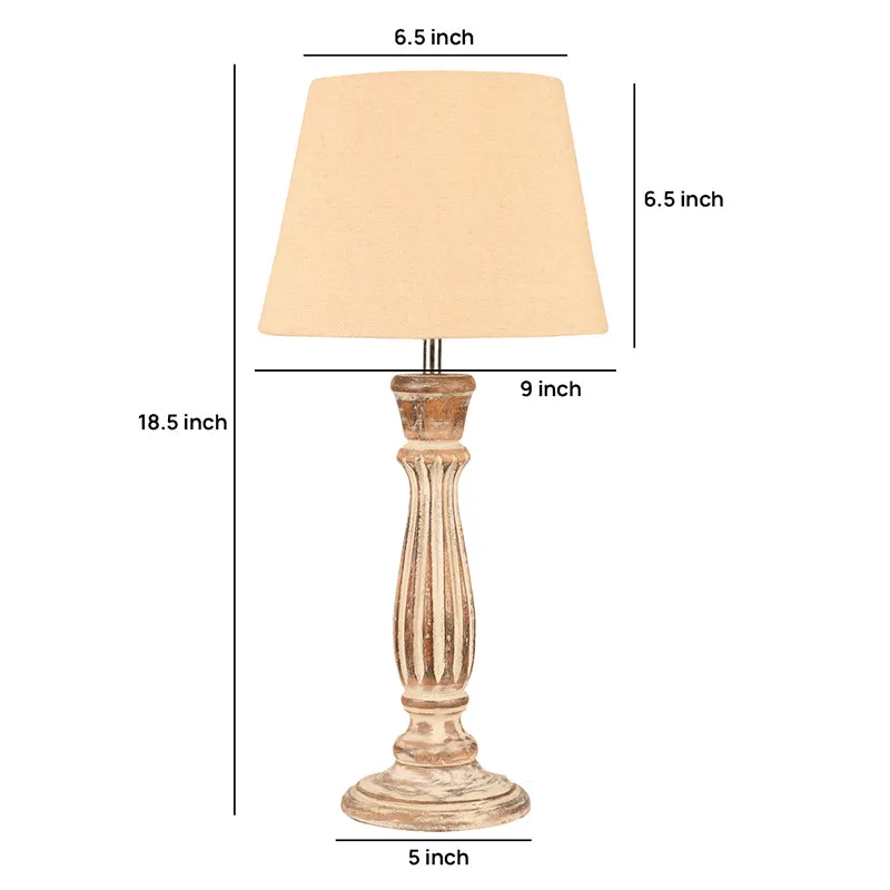 Whittle Cone Cotton Table Lamp - Beige media 5