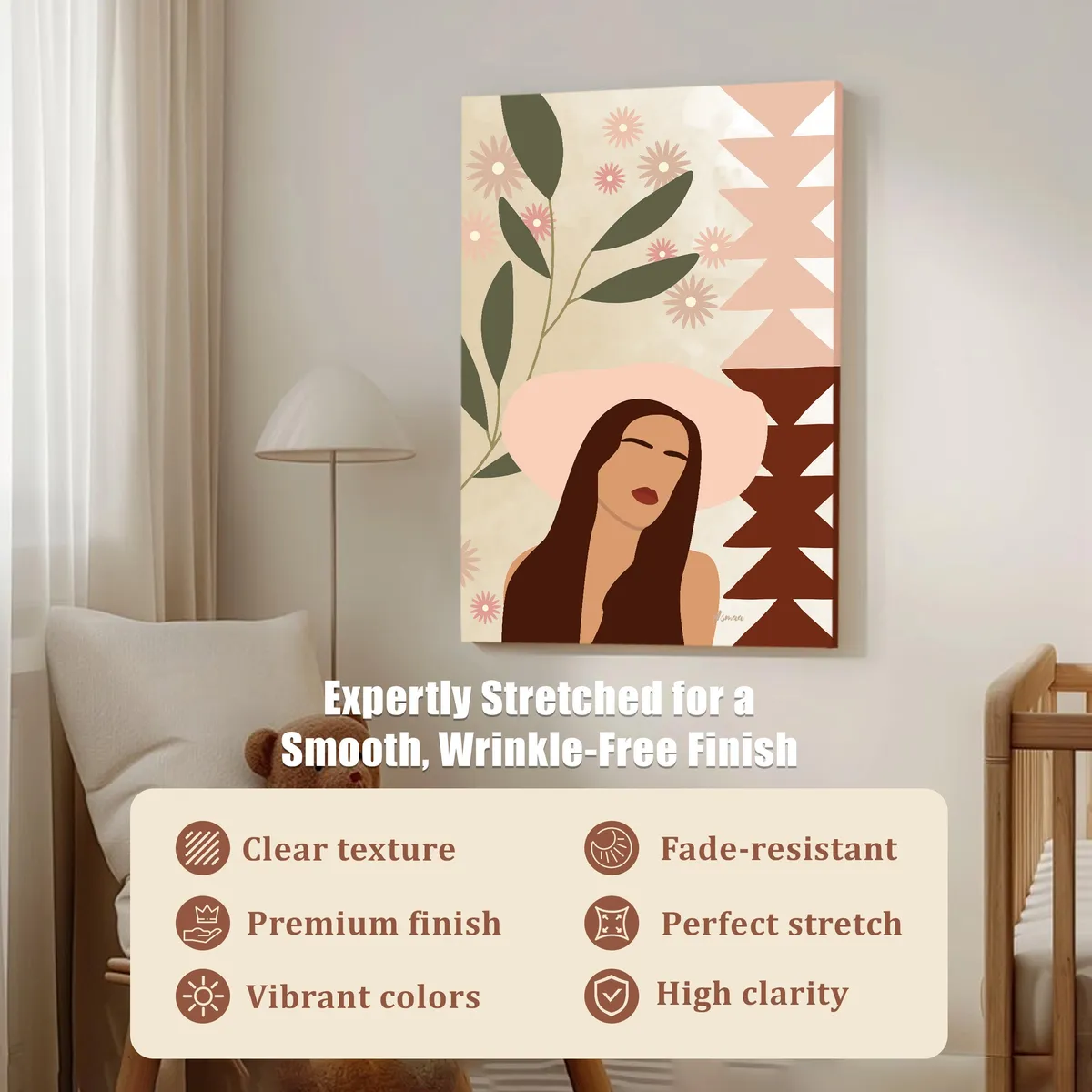 Petal Prairie Cotton Canvas Wall Painting media 5